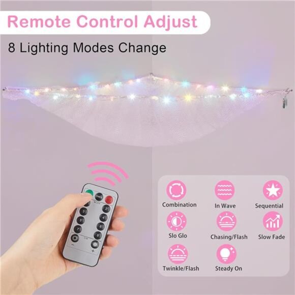 Stuffed Animals Net or Hammock with LED Light Hanging Toy Net Hammock Storage - Picture 2 of 7